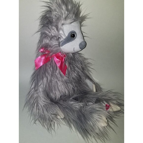 Kellytoy Gray Furry Sloth Plush Valentines Day XOXO Stuffed Animal Toy Gift wTAG - Picture 7 of 15
